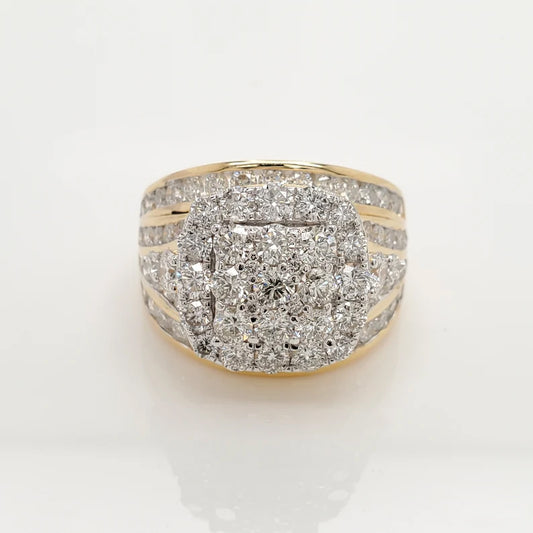 4.0Ctw Cluster Set Round White Sapphire Ring-JEWELBUYS