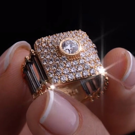 Fashion Retro Style Men's and Women's Sapphire Ring-JEWELBUYS