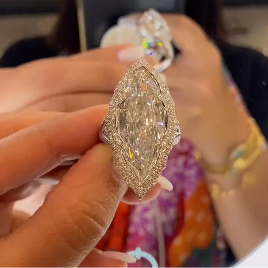 Magnificent 15ct Marquise Diamond Engagement Ring - JEWELBUYS