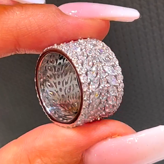 Gorgeous 5 ctw Marquise & Round Cut White Gemstone Full Set Ring -JEWELBUYS