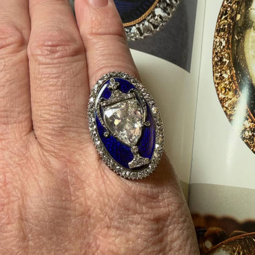 5.5Ctw pear-shaped sapphire franc trophy ring-JEWELBUYS