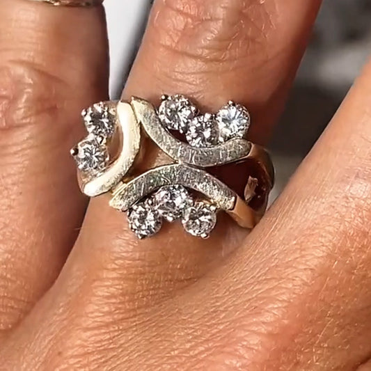 Sparkly 1ct Round Cut White Sapphire High Polish Flash Women's Engagement Ring in Gold-JEWELBUYS