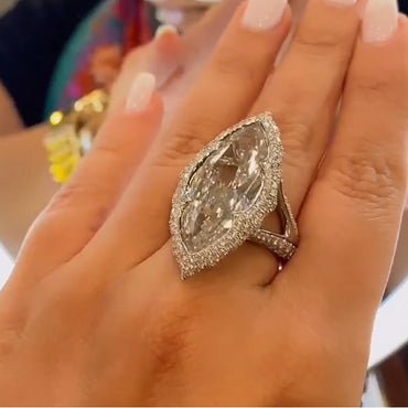 Magnificent 15ct Marquise Diamond Engagement Ring - JEWELBUYS