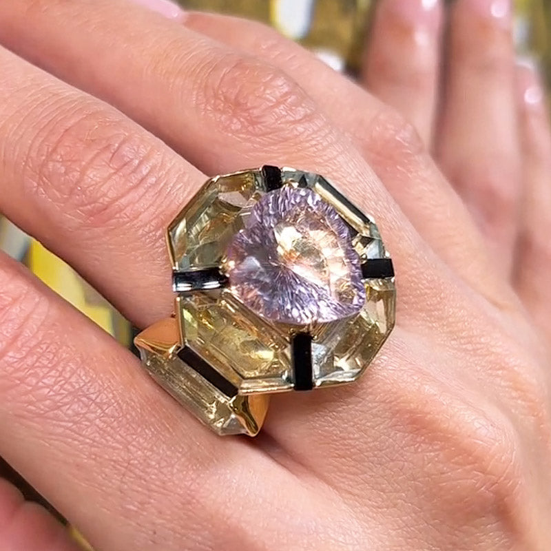 Artful 4ct Heart Cut Purple Sapphire Women's Engagement Ring in Yellow Gold-JEWELBUYS