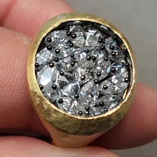 Stunning 2ct Marquise Cut White Sapphire Wide Band Women's Engagement Ring in Gold-JEWELBUYS