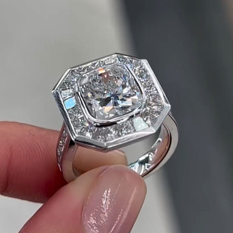 Elegant 4.13ct Radiant Cut Diamond Engagement Ring - JEWELBUYS