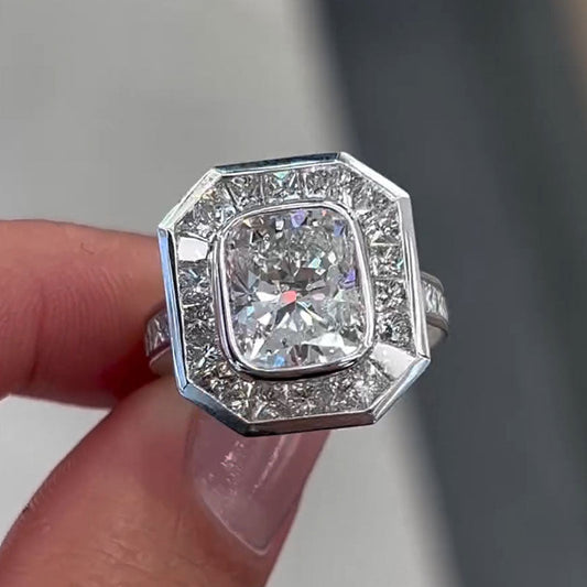 Elegant 4.13ct Radiant Cut Diamond Engagement Ring - JEWELBUYS