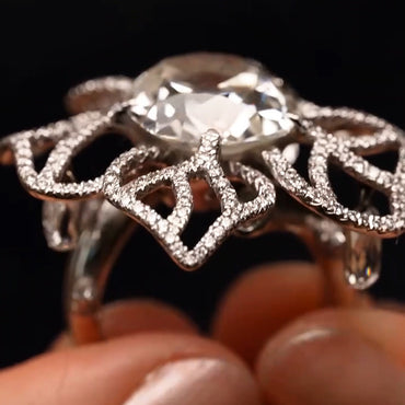 4.6ctw Cushion Cut Fancy Engagement Ring-JEWELBUYS