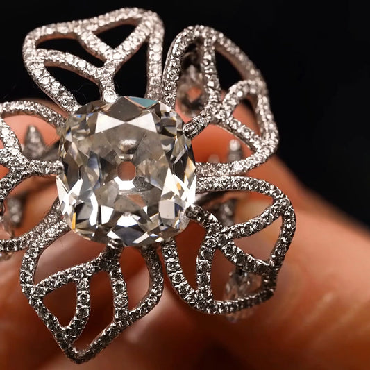 4.6ctw Cushion Cut Fancy Engagement Ring-JEWELBUYS