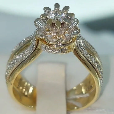 2.67ctw Round Cut White Sapphire Luxury Double Arm Engagement Ring-JEWELBUYS