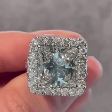 Breathtaking 6ct Princess Cut White Sapphire Women's Engagement Ring in Silver-JEWELBUYS