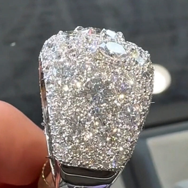 5.0ctw Round Cut Large Dome Sapphire Ring-JEWELBUYS