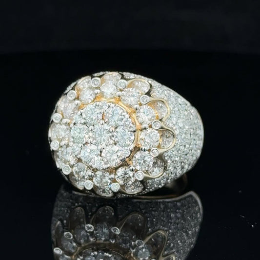 5.3ctw Round Brilliant Cut Luxury Sapphire Flower Ring-JEWELBUYS