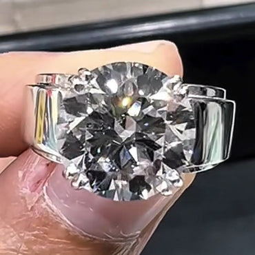 6.0Ct Round Cut White Sapphire Classic Men's Engagement Ring-JEWELBUYS