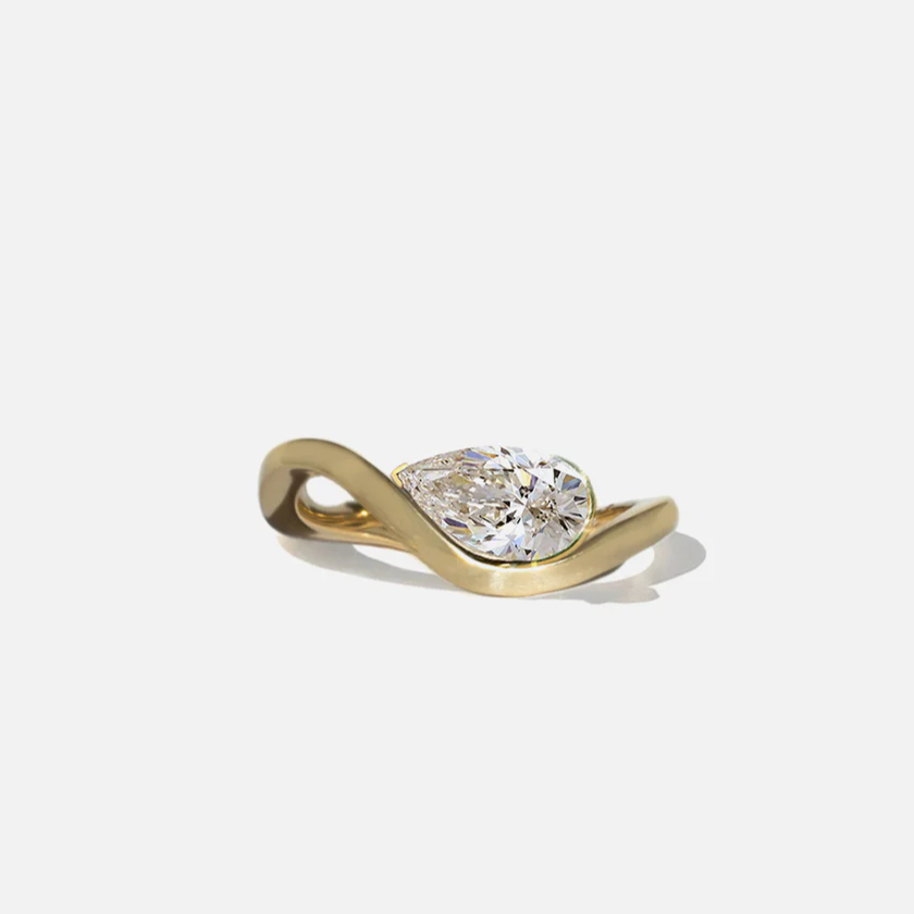 1ct Pear Cut White Sapphire Embrace 2-Piece Engagement Ring Set-JEWELBUYS