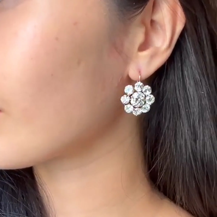 4ctw Cushion Cut White Sapphire Earrings - JEWELBUYS