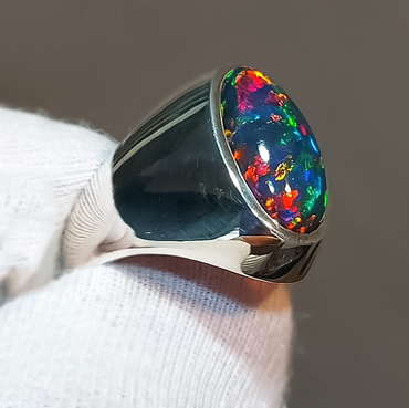 Minimalist 5 ctw Opal Ring for Men and Women -JEWELBUYS
