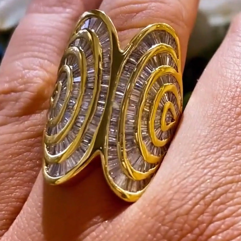 8ct Baguette Cut Sapphire Butterfly Ring-JEWELBUYS