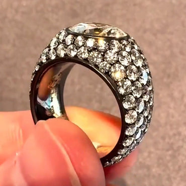 7.4Ctw Round Setting Bezel Setting Sparkling Engagement Ring-JEWELBUYS