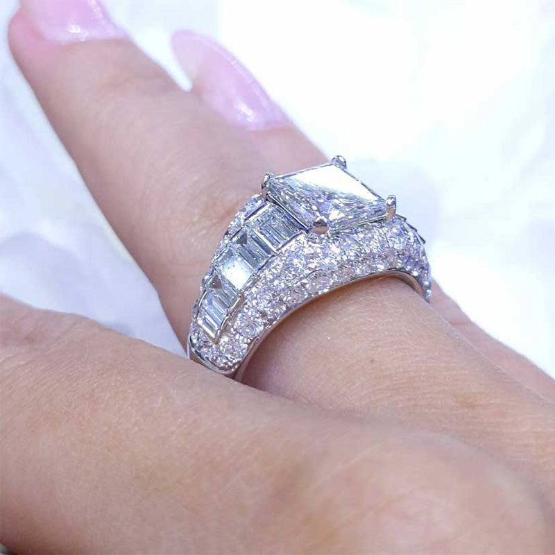 5.32ctw Princess Cut Diamond Engagement Ring - JEWELBUYS