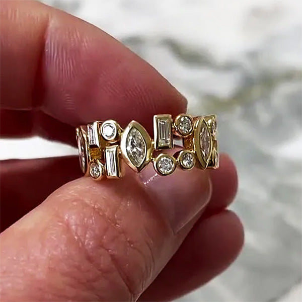 5.5ctw Multi-Cut Eternity Ring - JEWELBUYS