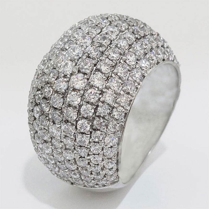Diamond Cluster Dome Ring - JEWELBUYS