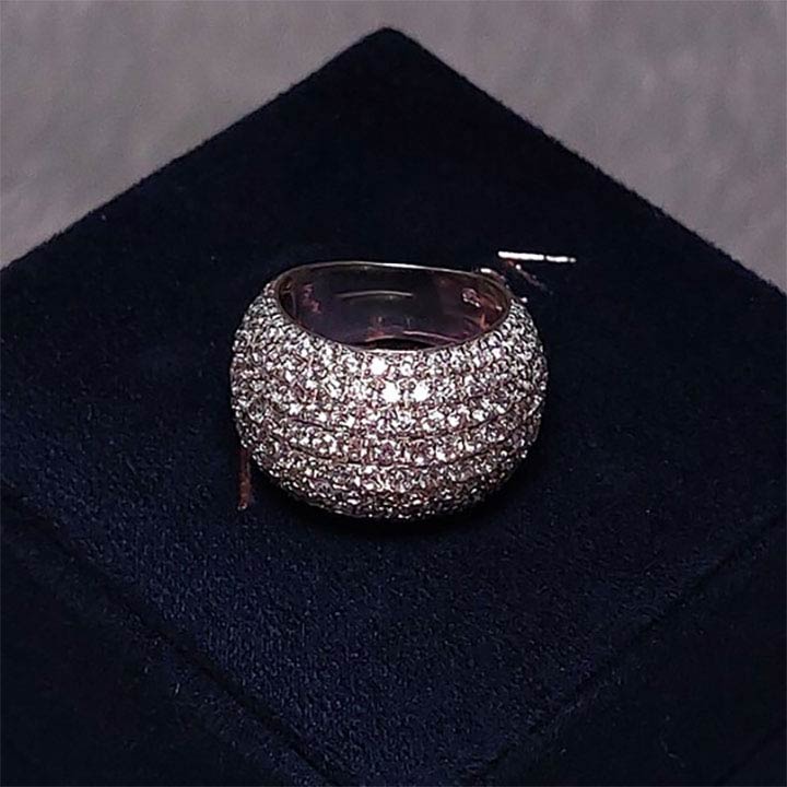 Diamond Cluster Dome Ring - JEWELBUYS