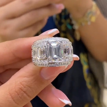 Delicate and Elegant Emerald Cut Diamond Engagement Ring - JEWELBUYS