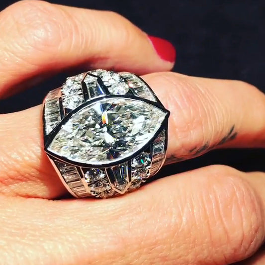 8ctw Marquise Cut Sapphire Wide Ring-JEWELBUYS