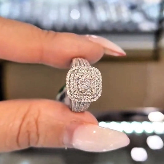 2ct Round Cut White Sapphire Vintage Engagement Ring-JEWELBUYS