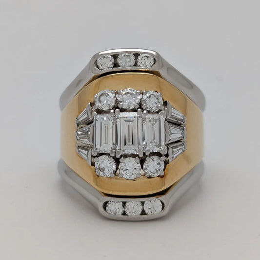 3.55 ctw Emerald-Cut Sapphire Statement Ring-JEWELBUYS