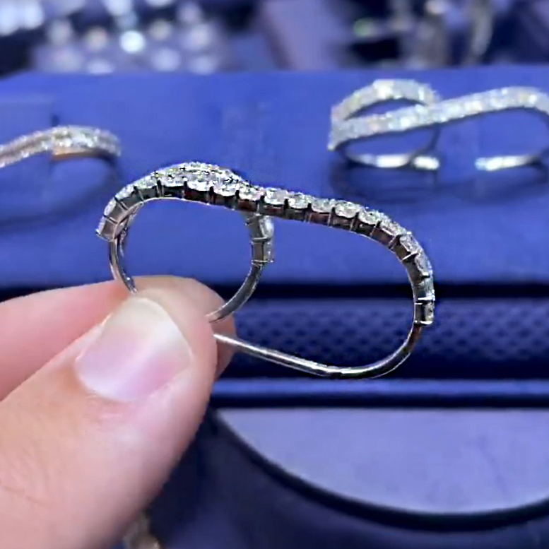 Modern 3ct Octagon Cut White Sapphire Wrap Ring - JEWELBUYS