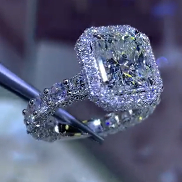 5ct Radiant Cut White Stone Luxury Engagement Ring - JEWELBUYS