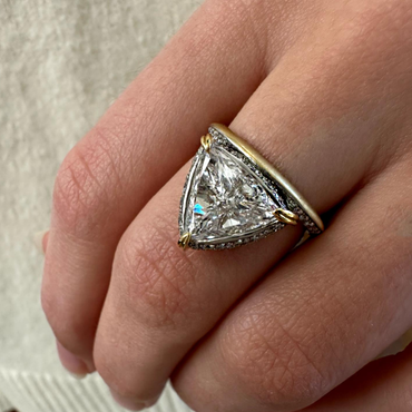 Personalized 2ct Triangle Cut White Gemstone Engagement Ring for Men and Women - JEWELBUYS