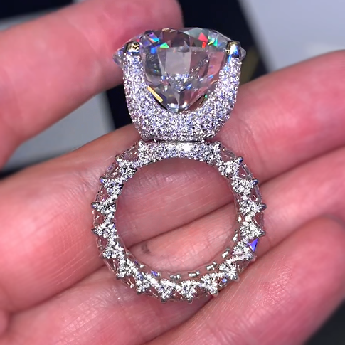 25ctw Round & Emerald Cut White Sapphire Deluxe Engagement Ring - JEWELBUYS