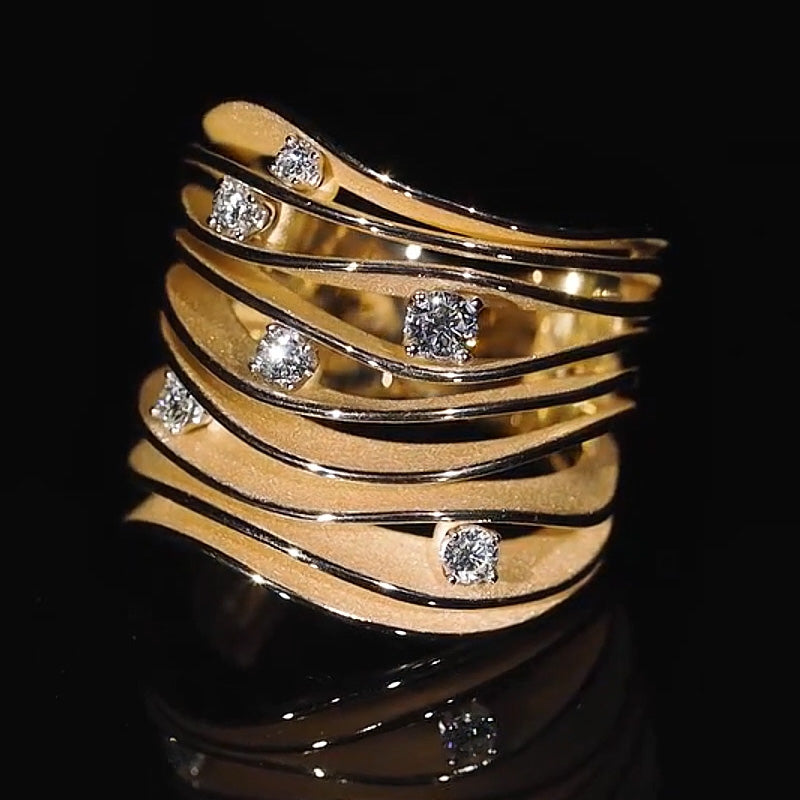 1.0ctw Round Cut White Sapphire Curve Multi Tiered Ring-JEWELBUYS