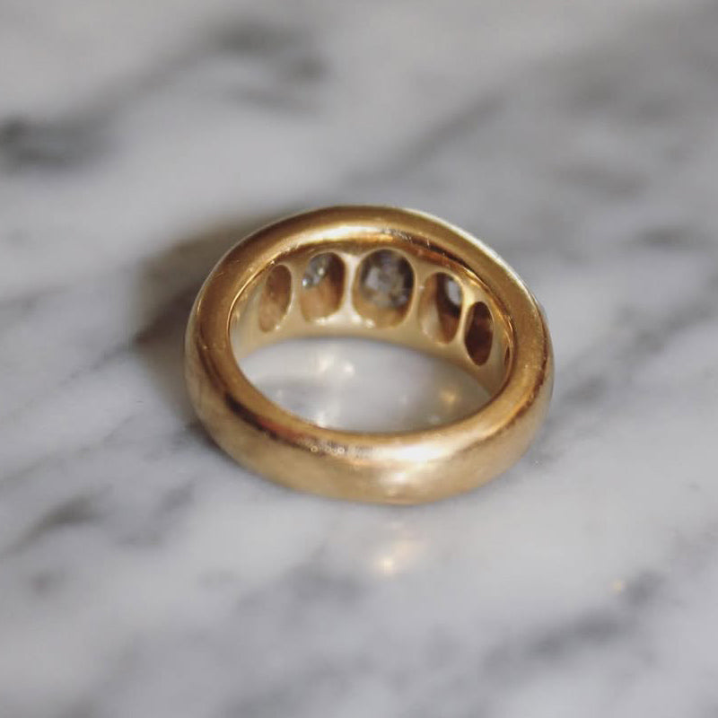 2.1ctw Vintage Cut Sapphire Gypsy Band-JEWELBUYS