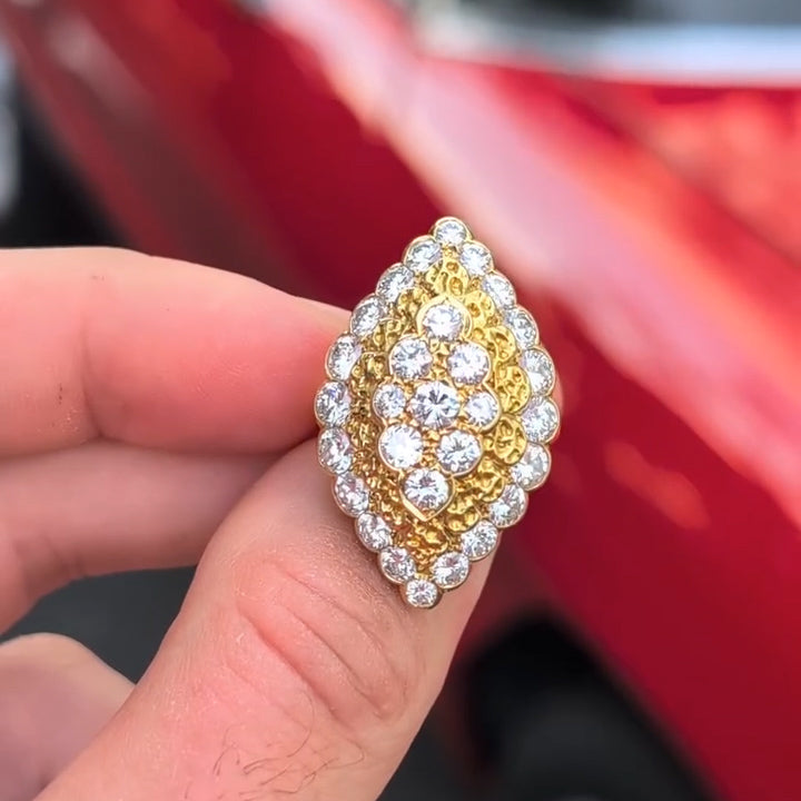 1.23Ctw Marquise-cut Sapphire Cocktail Ring-JEWELBUYS