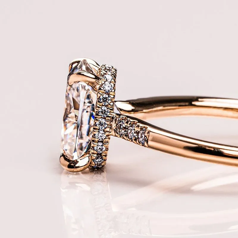 Simple 4ct Cushion Cut White Sapphire Engagement Ring-JEWELBUYS