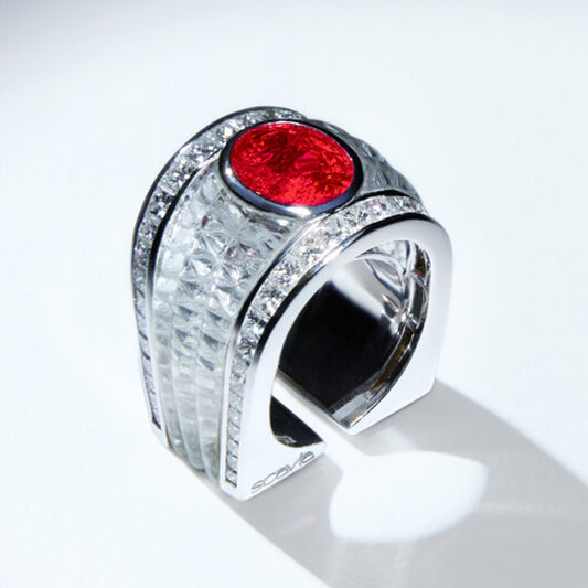 6.0Ctw Extraordinary Oval Cut Ruby Personalized Ring-JEWELBUYS