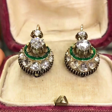 2.5Ctw Rose-cut Sapphire Vintage Art Deco Earrings-JEWELBUYS