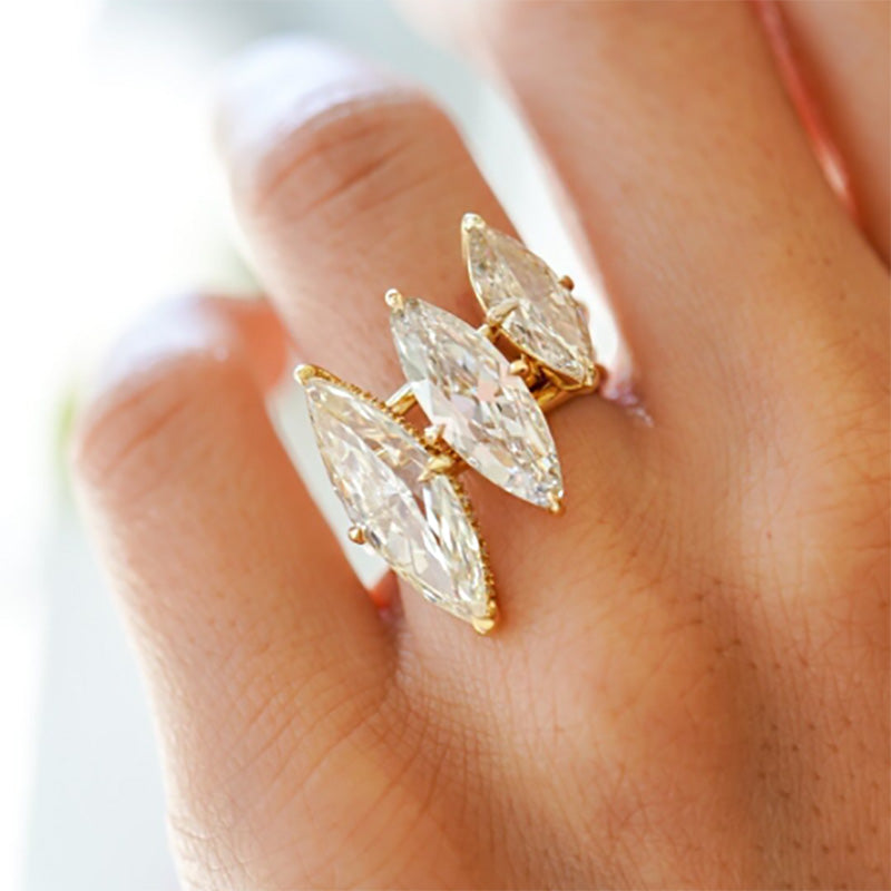4ctw Marquise Shape Diamond Wedding Ring - JEWELBUYS