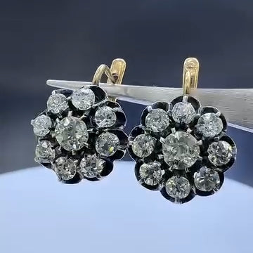 2.0Ctw Ideal Round Cut Sapphire Vintage Earrings-JEWELBUYS
