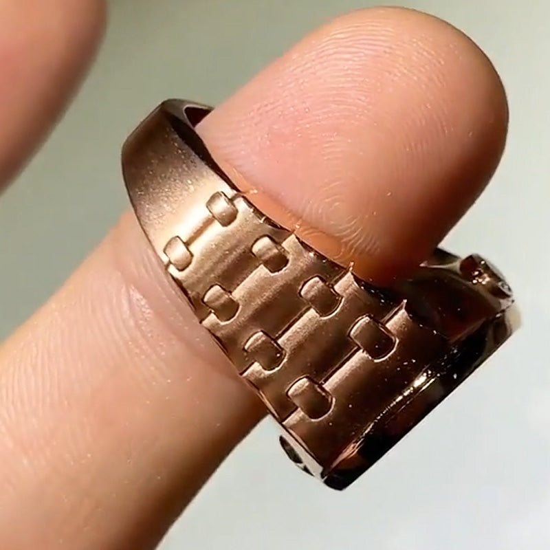 0.8ctw Round Cut Men's Pave Rose Gold Ring-JEWELBUYS