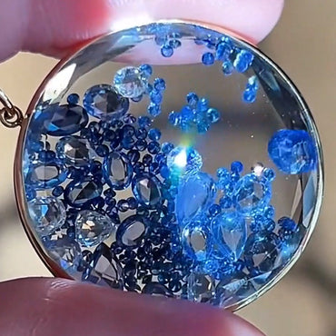 3.0ctw Loose Stone Various Cut Sapphire Pendant Necklace-JEWELBUYS