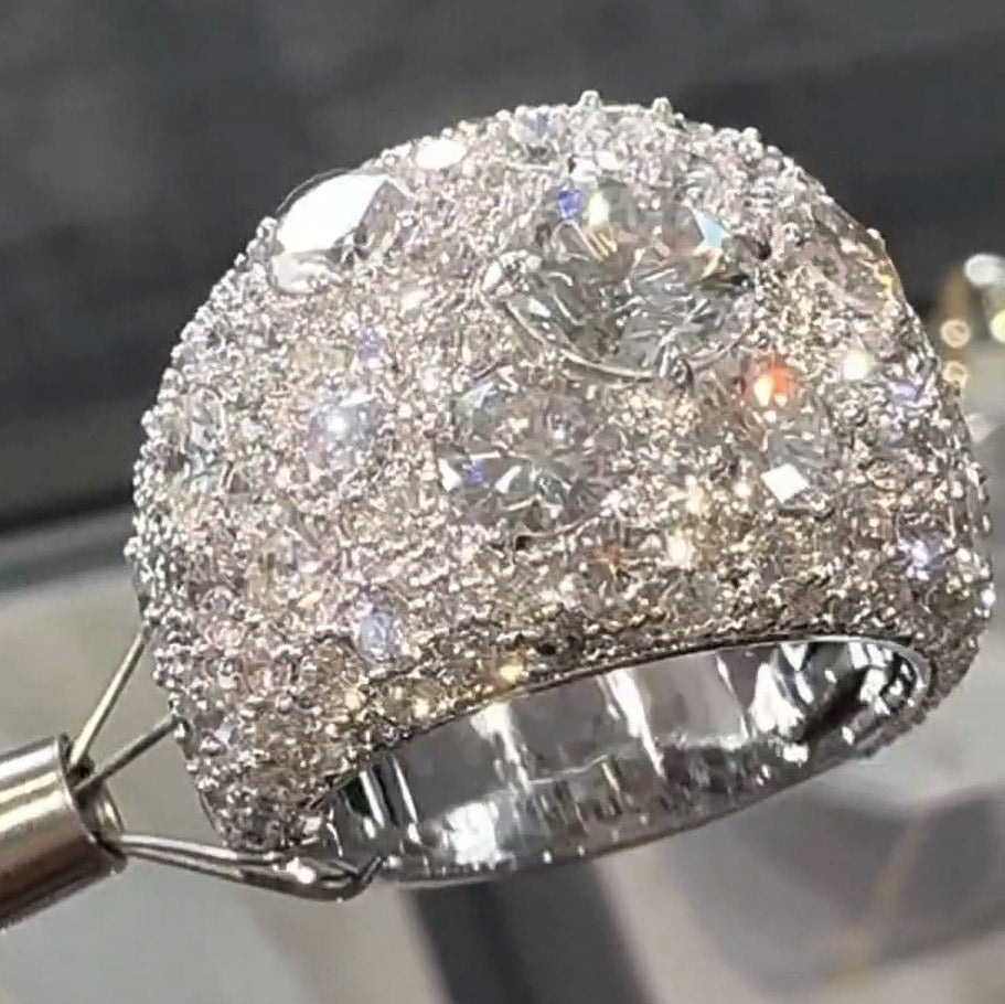 5.0ctw Round Cut Large Dome Sapphire Ring-JEWELBUYS