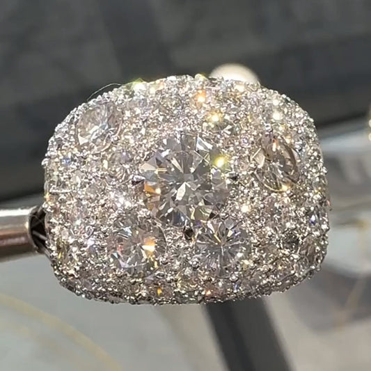 5.0ctw Round Cut Large Dome Sapphire Ring-JEWELBUYS