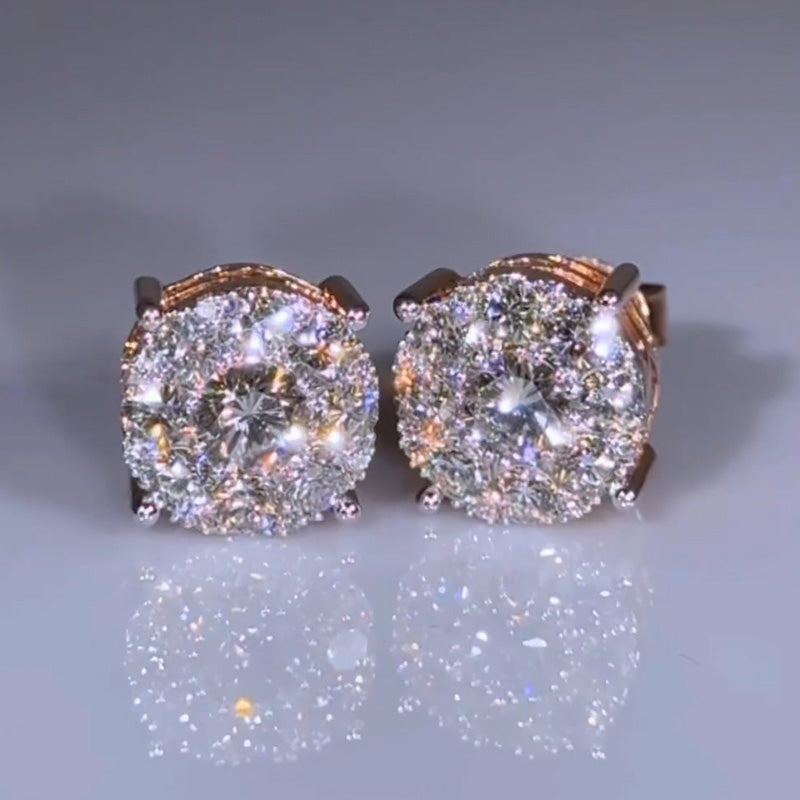 1.5ct Round Rose Gold Stud Earrings -JEWELBUYS