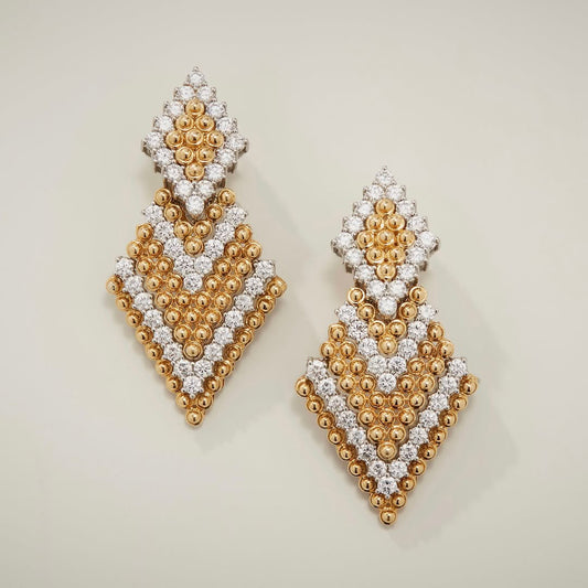 2.0Ctw Round Cut White Sapphire Herringbone Earrings-JEWELBUYS