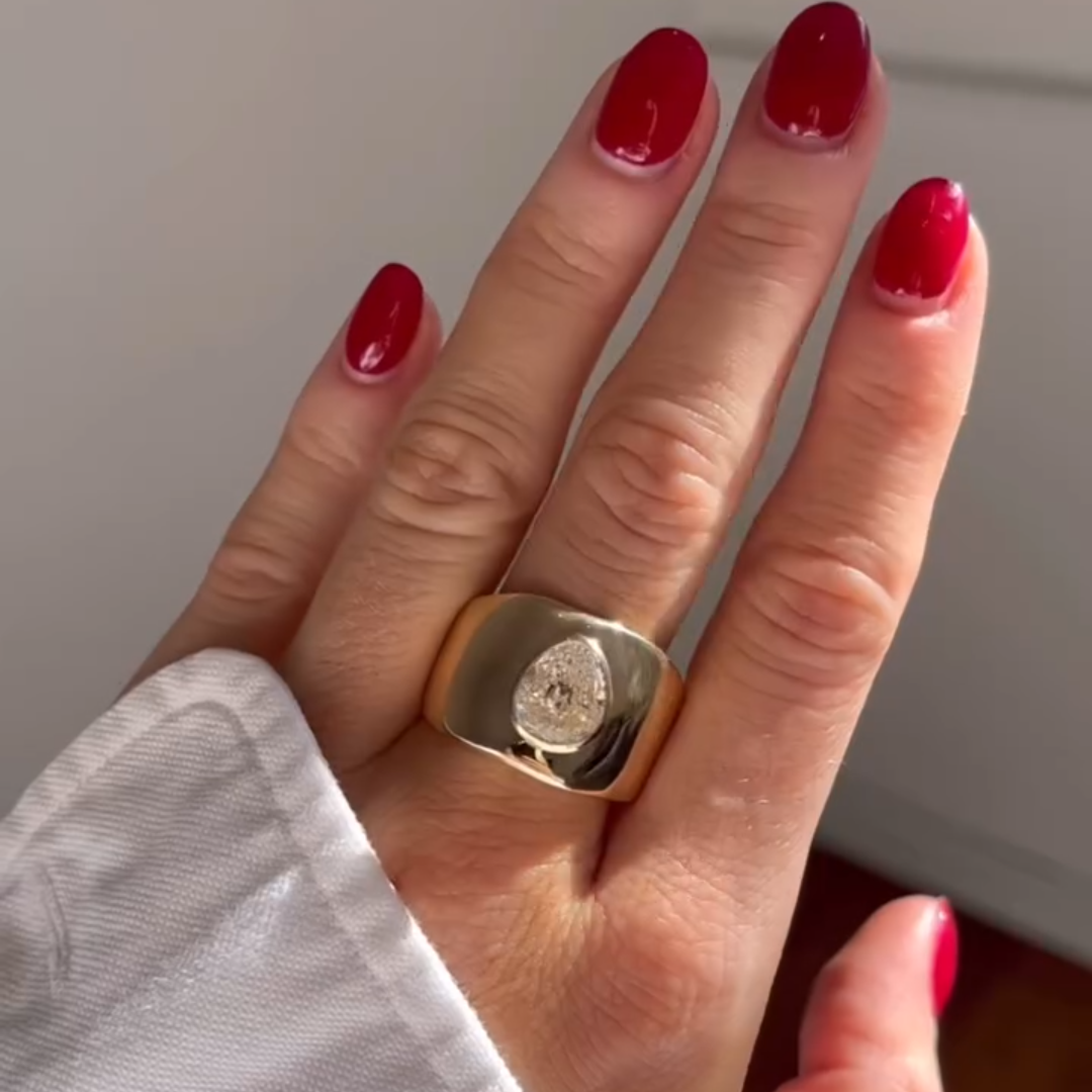 Massive 4ct Pear Cut Cut White Sapphire Wide Band Women's Ring in Gold-JEWELBUYS